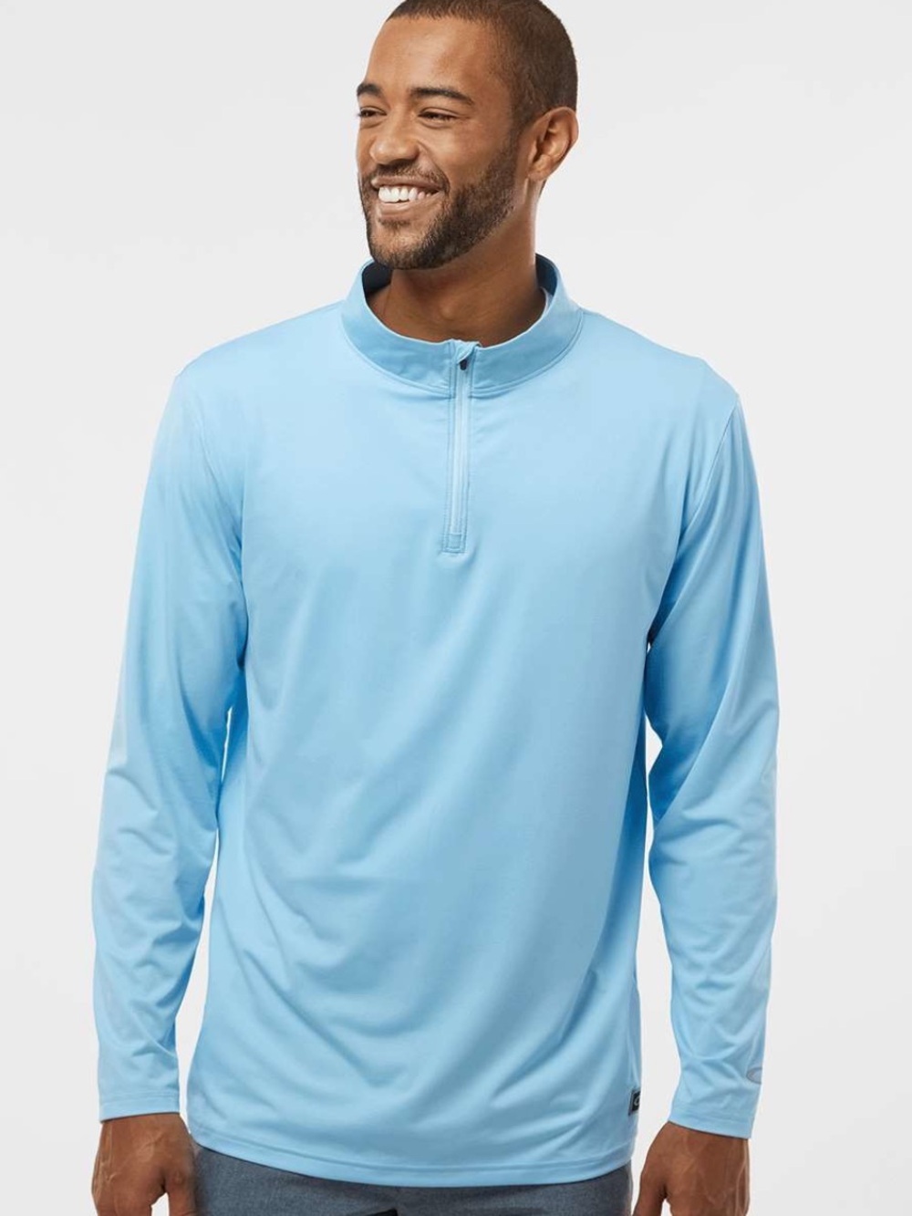 OAKLEY Men's Hydrolix Quarter-Zip Pullover Athletic Shirt Light Blue Size 2XL - Picture 1 of 10